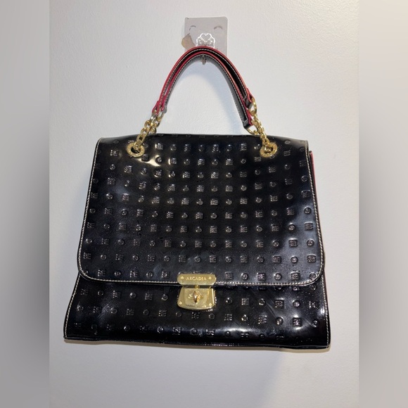 Arcadia Zola Embossed Black
Italian Leather Satchel
Crossbody NWOT - Picture 2 of 12